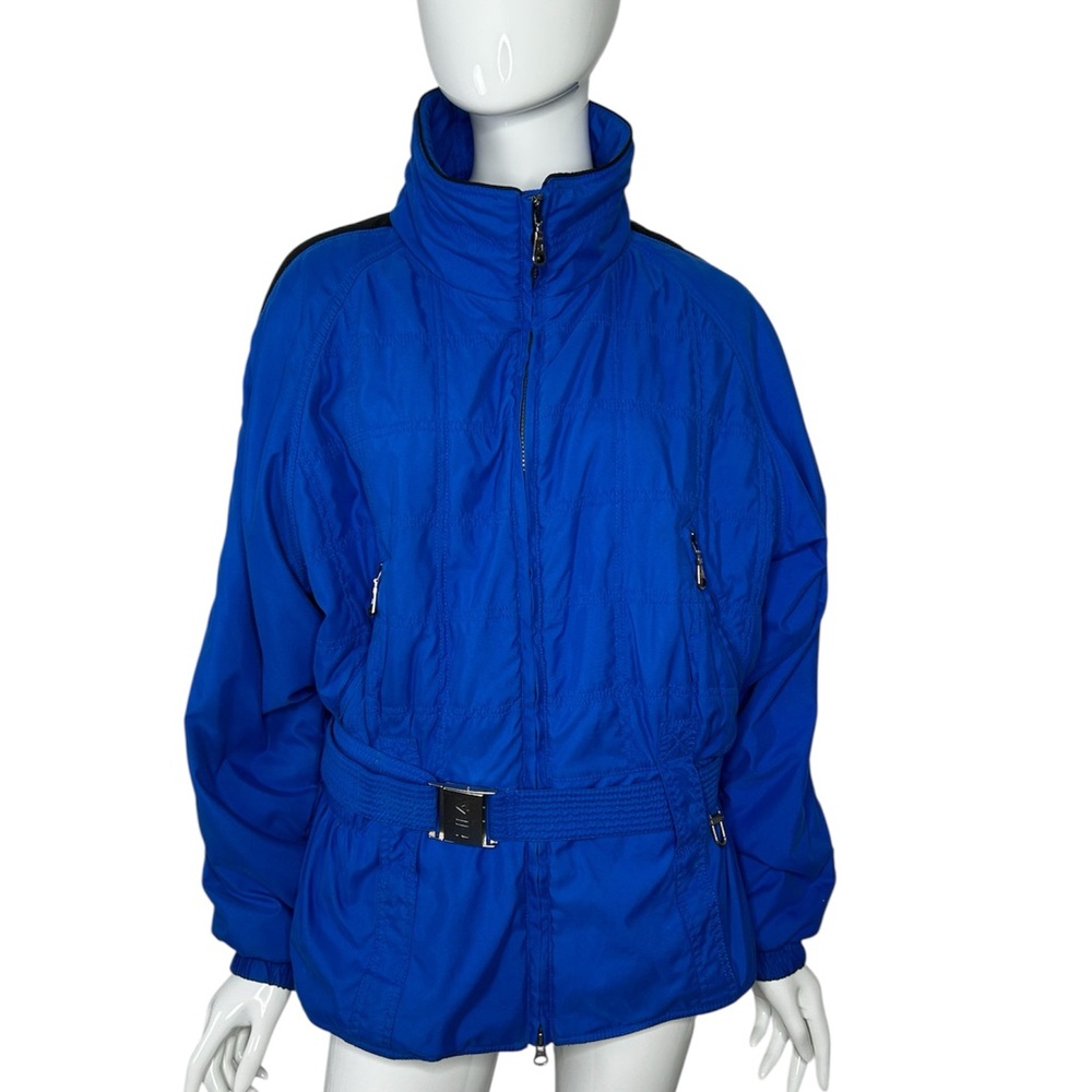 Vintage Blue Fila Ski Jacket Women’s 12 Winter Coat Belt Zip Pocket Snowboarding